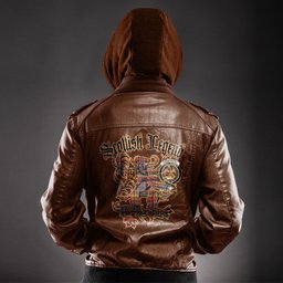 Scottish Drummond of Strathallan Clan Crest Scottish Legend Lion Tartan Leather Jacket