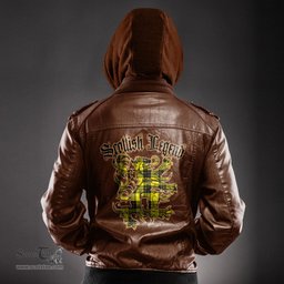 Scottish MacLeod of Lewis Modern Clan Scottish Legend Lion Tartan Leather Jacket
