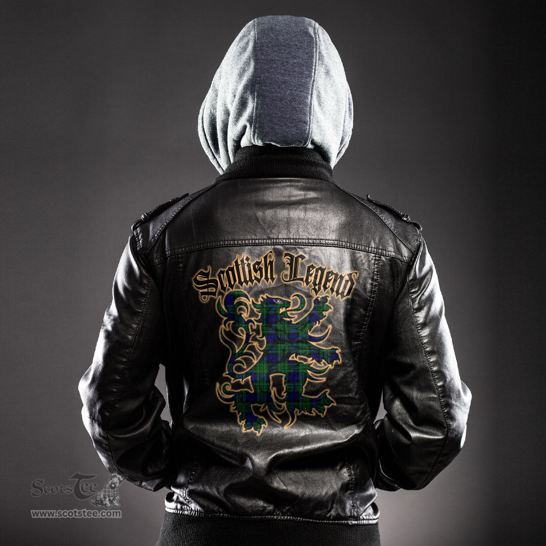 Scottish MacCallum Modern Clan Scottish Legend Lion Tartan Leather Jacket