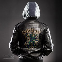 Scottish MacCallum Modern Clan Scottish Legend Lion Tartan Leather Jacket