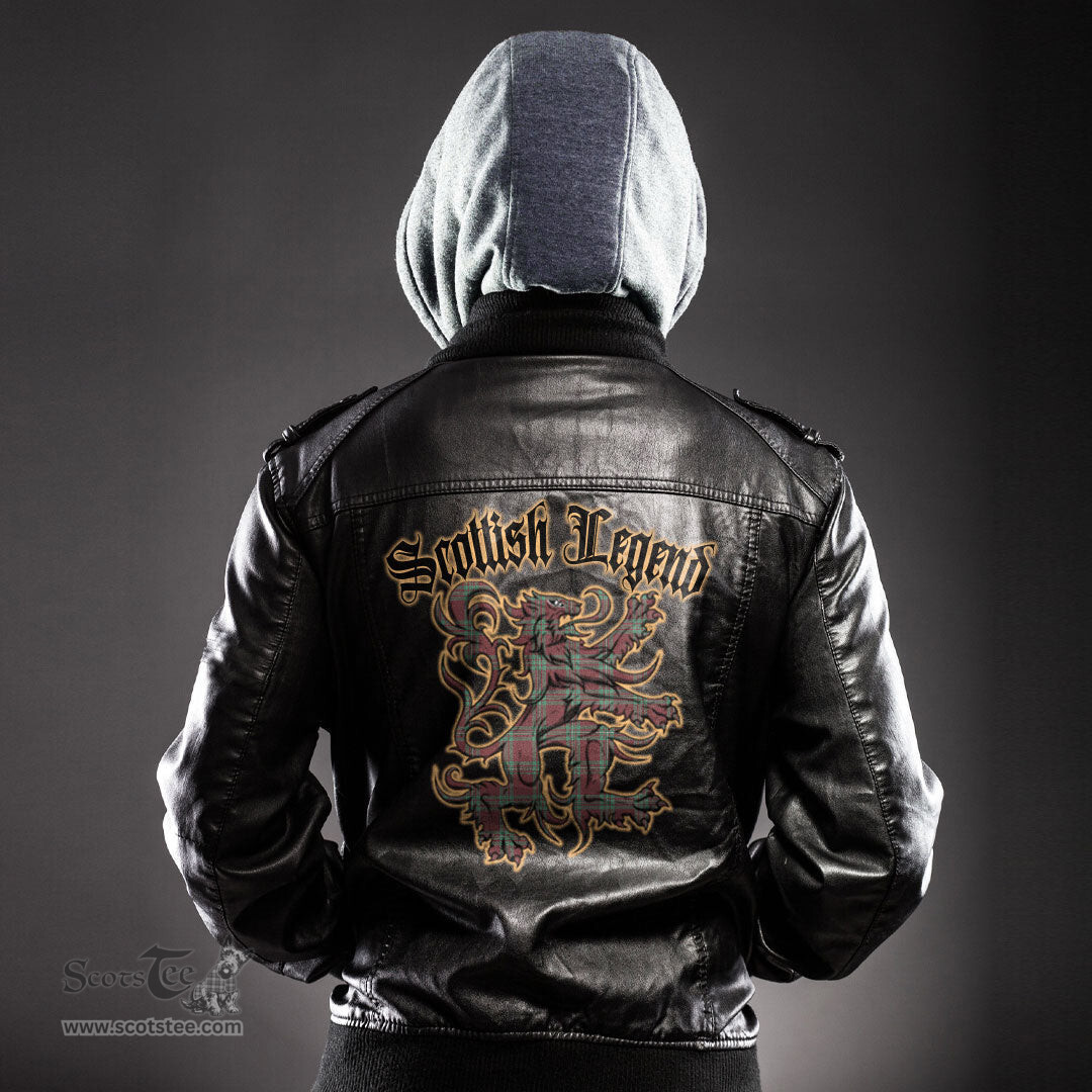 Scottish MacGregor Hunting Ancient Clan Scottish Legend Lion Tartan Leather Jacket