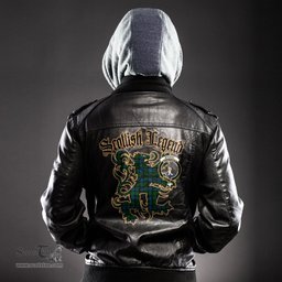 Scottish MacKay Modern Clan Crest Scottish Legend Lion Tartan Leather Jacket