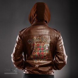 Scottish MacLean of Duart Modern Clan Crest Scottish Legend Lion Tartan Leather Jacket