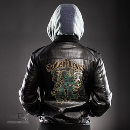 Scottish MacLean Hunting Ancient Clan Crest Scottish Legend Lion Tartan Leather Jacket