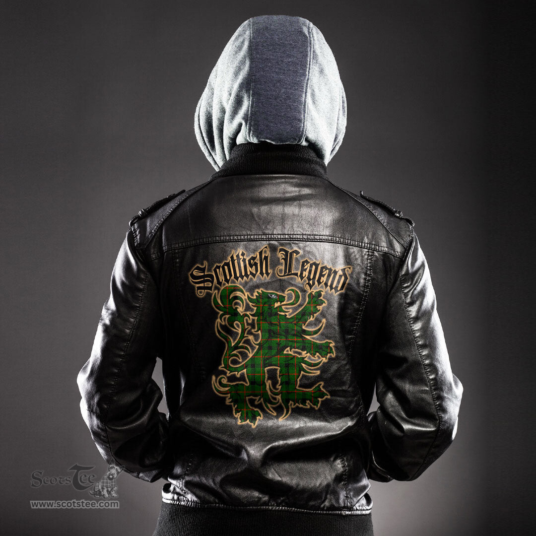 Scottish Kincaid Modern Clan Scottish Legend Lion Tartan Leather Jacket