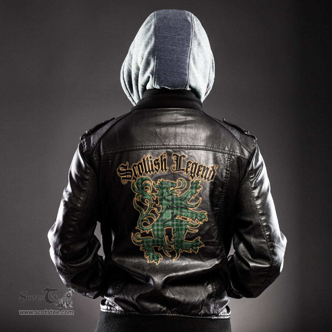 Scottish MacDonald Lord of the Isles Hunting Clan Scottish Legend Lion Tartan Leather Jacket