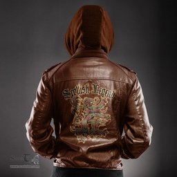 Scottish MacGillivray Hunting Ancient Clan Scottish Legend Lion Tartan Leather Jacket