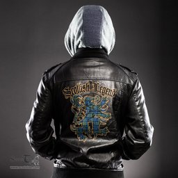 Scottish MacLeod of Harris Ancient Clan Scottish Legend Lion Tartan Leather Jacket