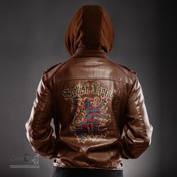 Scottish Lindsay Modern Clan Scottish Legend Lion Tartan Leather Jacket