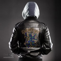 Scottish Hamilton Hunting Modern Clan Scottish Legend Lion Tartan Leather Jacket