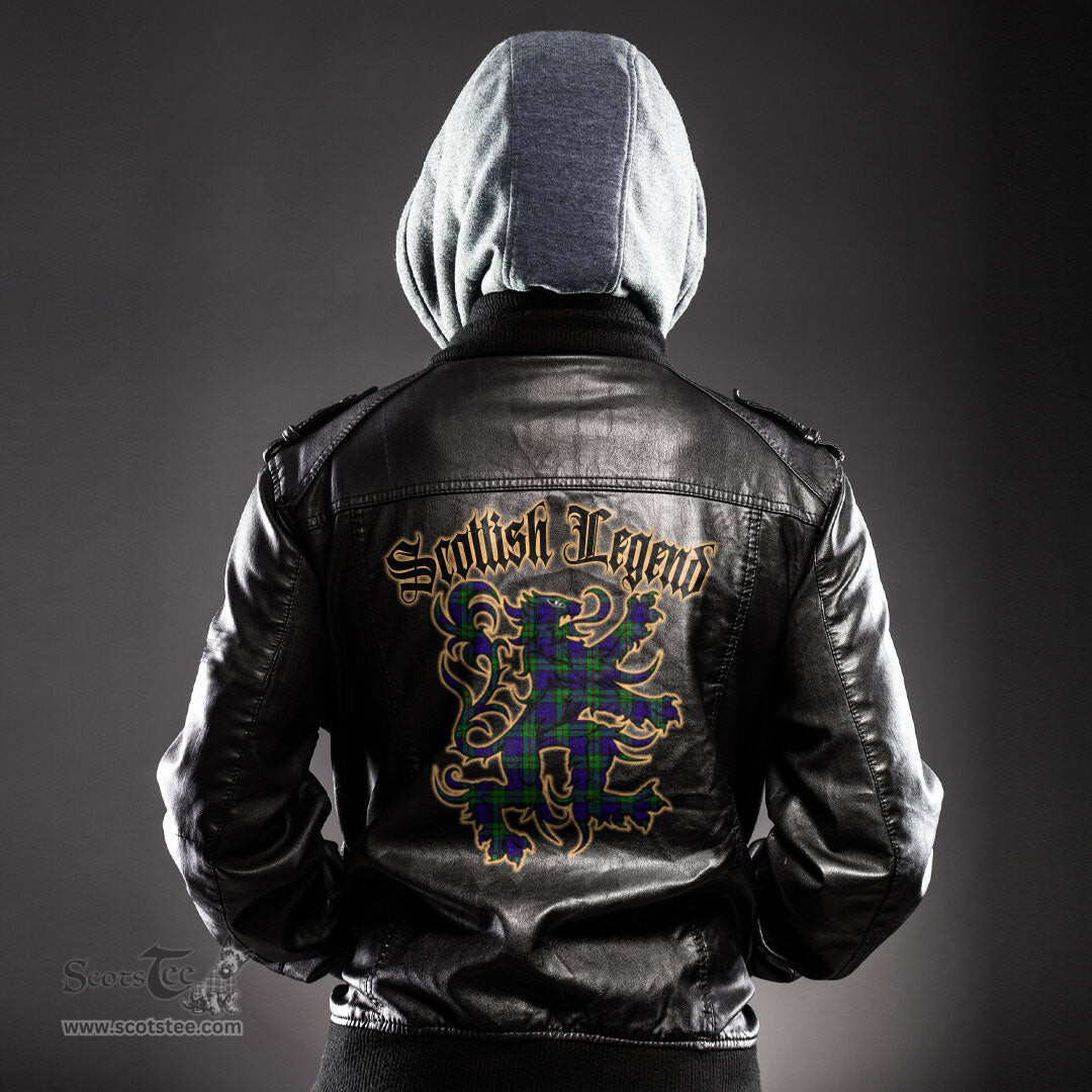 Scottish MacKinlay Modern Clan Scottish Legend Lion Tartan Leather Jacket