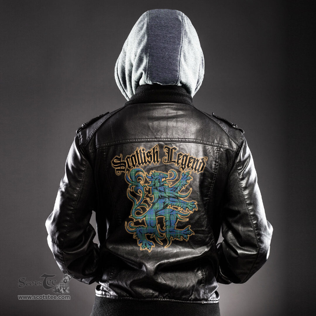 Scottish MacIntyre Hunting Ancient Clan Scottish Legend Lion Tartan Leather Jacket