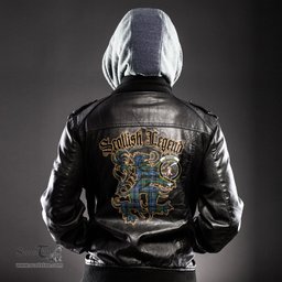 Scottish MacRae Hunting Ancient Clan Crest Scottish Legend Lion Tartan Leather Jacket