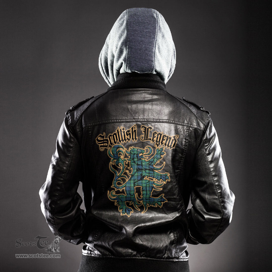 Scottish MacNeill of Colonsay Ancient Clan Scottish Legend Lion Tartan Leather Jacket