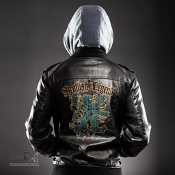 Scottish MacNeill of Colonsay Ancient Clan Scottish Legend Lion Tartan Leather Jacket