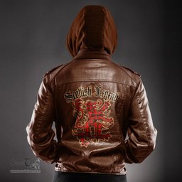 Scottish MacDonnell of Keppoch Modern Clan Scottish Legend Lion Tartan Leather Jacket