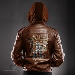 Scottish MacFarlane Black White Ancient Clan Crest Scottish Legend Lion Tartan Leather Jacket