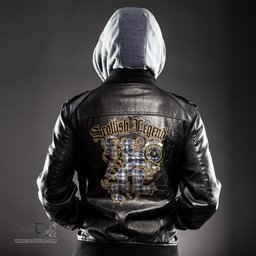 Scottish Hannay Modern Clan Crest Scottish Legend Lion Tartan Leather Jacket