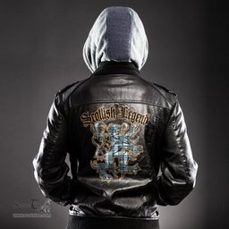 Scottish Stewart Muted Blue Clan Scottish Legend Lion Tartan Leather Jacket