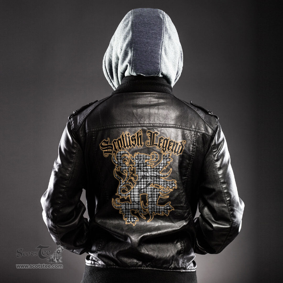 Scottish Scott Black White Modern Clan Scottish Legend Lion Tartan Leather Jacket