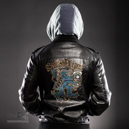 Scottish Pitcairn Hunting Clan Crest Scottish Legend Lion Tartan Leather Jacket