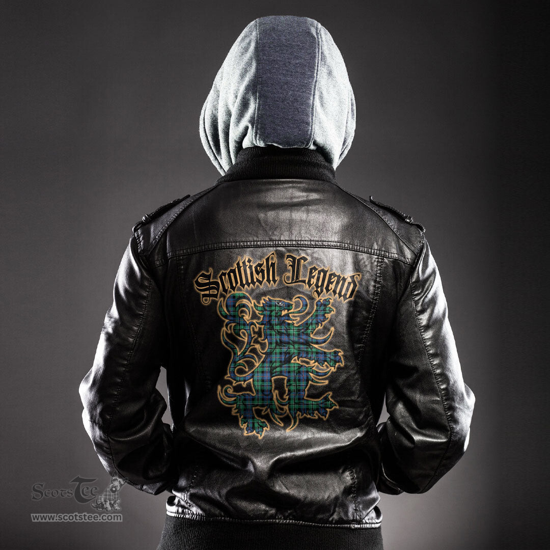 Scottish Rose Hunting Ancient Clan Scottish Legend Lion Tartan Leather Jacket