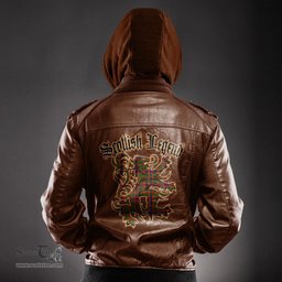 Scottish Nithsdale District Clan Scottish Legend Lion Tartan Leather Jacket