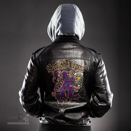 Scottish Wardlaw Modern Clan Crest Scottish Legend Lion Tartan Leather Jacket