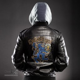 Scottish Mercer Modern Clan Crest Scottish Legend Lion Tartan Leather Jacket