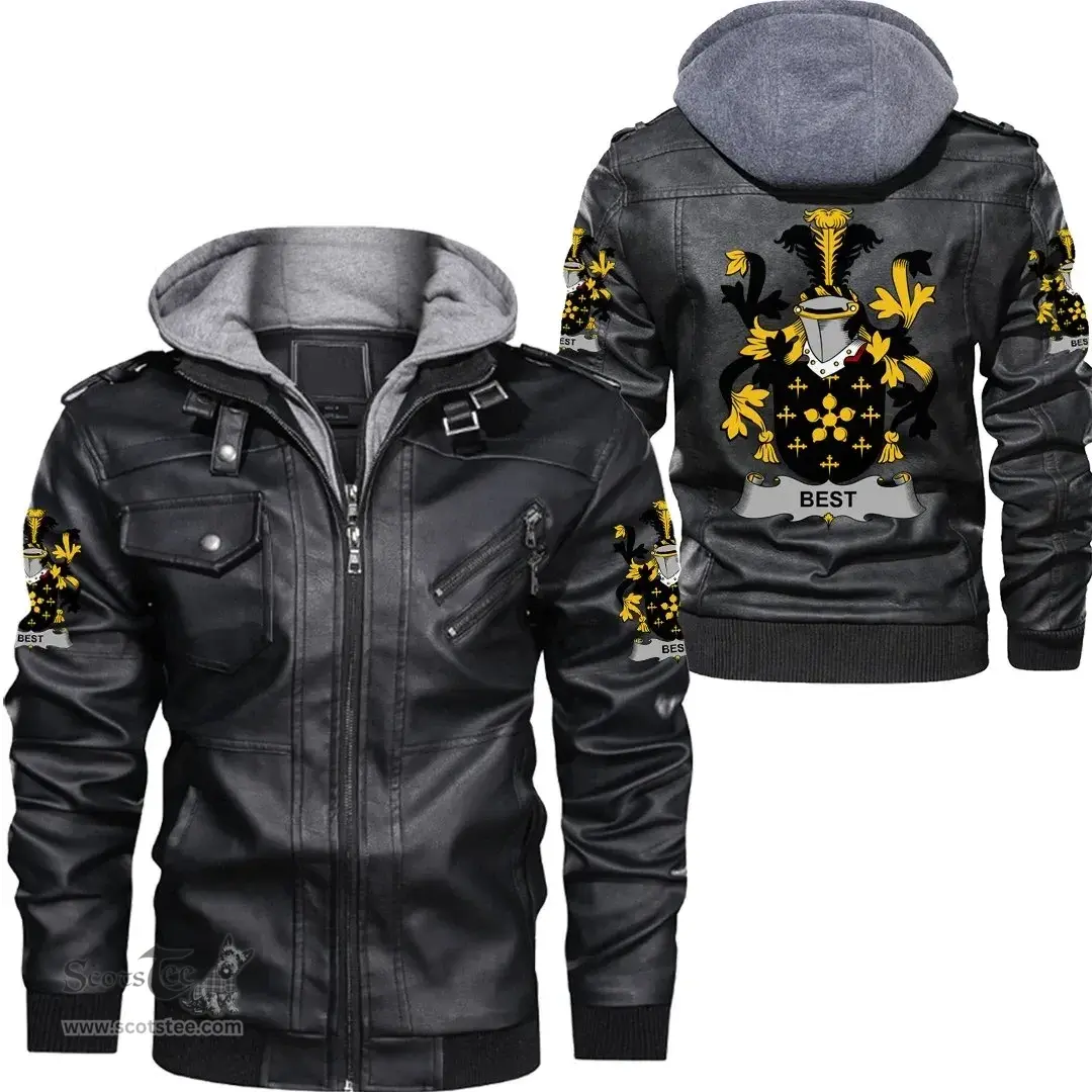 Irish Best Coat of Arms Family Crest Ireland Leather Jacket Irish Jackets