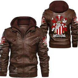 Irish Apsley Coat of Arms Family Crest Ireland Leather Jacket Irish Jackets
