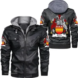 Irish Berry Coat of Arms Family Crest Ireland Leather Jacket Irish Jackets