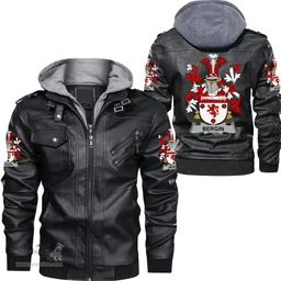 Irish Bergin or O'Bergin Coat of Arms Family Crest Ireland Leather Jacket Irish Jackets