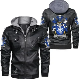 Irish Balle Coat of Arms Family Crest Ireland Leather Jacket Irish Jackets