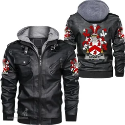 Irish Bennett Coat of Arms Family Crest Ireland Leather Jacket Irish Jackets