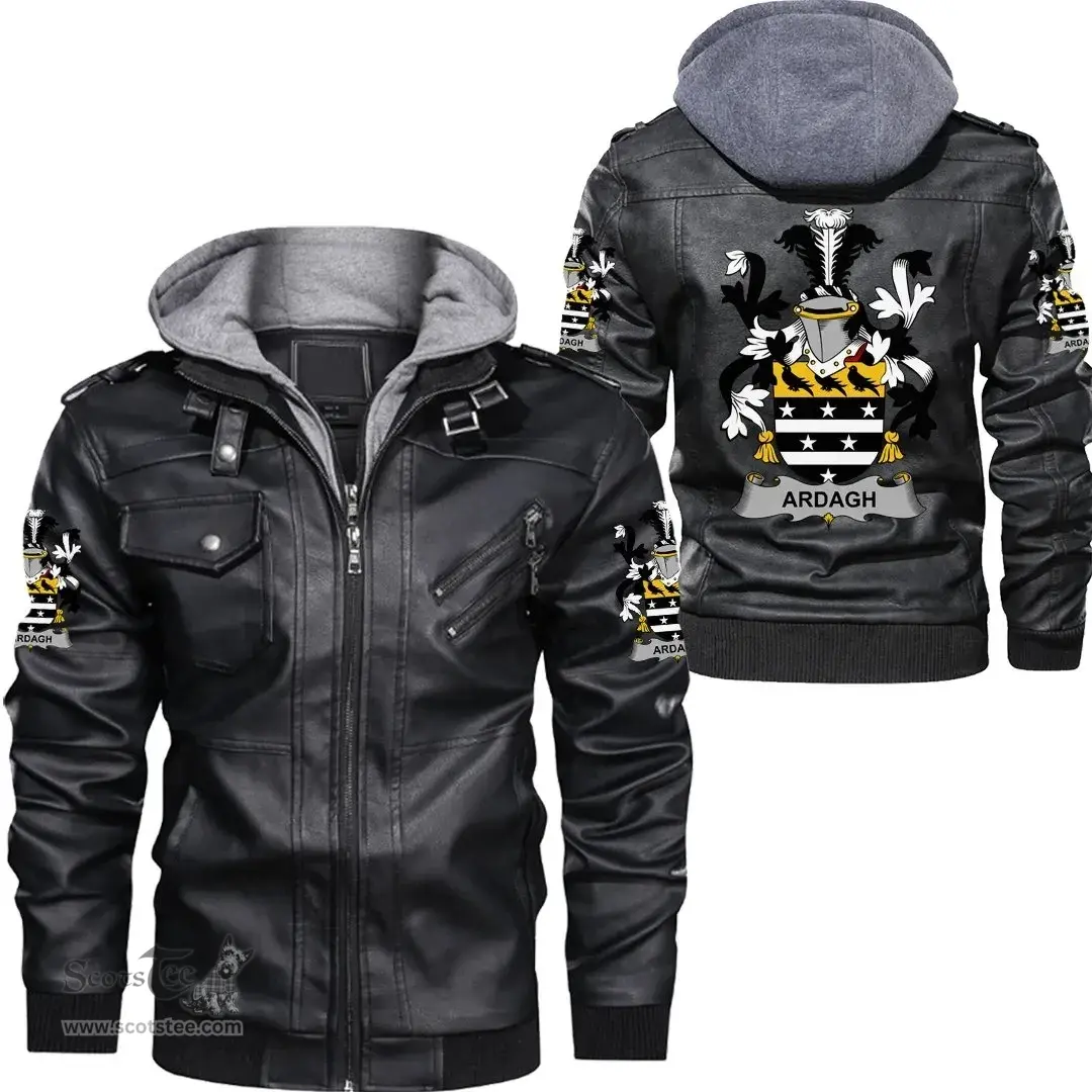 Irish Ardagh Coat of Arms Family Crest Ireland Leather Jacket Irish Jackets