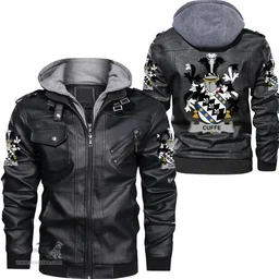 Irish Cuffe Coat of Arms Family Crest Ireland Leather Jacket Irish Jackets