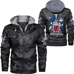Irish Aldborough Coat of Arms Family Crest Ireland Leather Jacket Irish Jackets