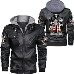 Irish Cromie Coat of Arms Family Crest Ireland Leather Jacket Irish Jackets