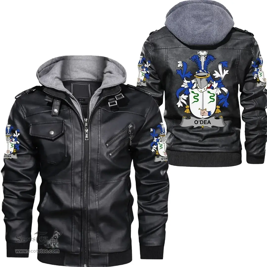 Irish Dea or O'Dea Coat of Arms Family Crest Ireland Leather Jacket Irish Jackets