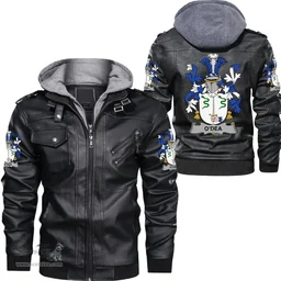 Irish Dea or O'Dea Coat of Arms Family Crest Ireland Leather Jacket Irish Jackets