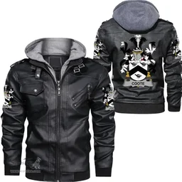 Irish Coote Coat of Arms Family Crest Ireland Leather Jacket Irish Jackets