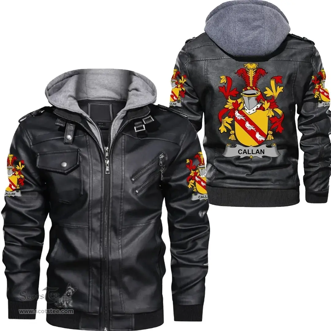 Irish Callander Coat of Arms Family Crest Ireland Leather Jacket Irish Jackets