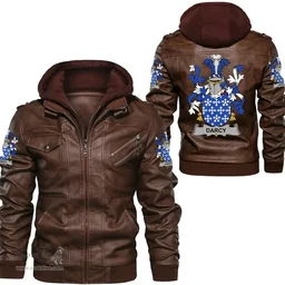 Irish Darcy or Dorsey Coat of Arms Family Crest Ireland Leather Jacket Irish Jackets