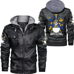 Irish Canton Coat of Arms Family Crest Ireland Leather Jacket Irish Jackets