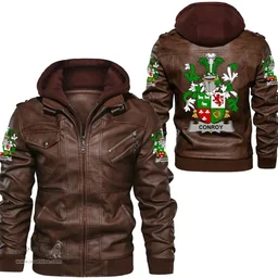 Irish Conroy or O'Conry Coat of Arms Family Crest Ireland Leather Jacket Irish Jackets