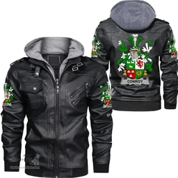 Irish Conroy or O'Conry Coat of Arms Family Crest Ireland Leather Jacket Irish Jackets
