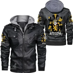 Irish Bramhall Coat of Arms Family Crest Ireland Leather Jacket Irish Jackets
