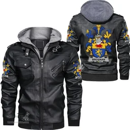Irish Brosnan or O'Brosnan Coat of Arms Family Crest Ireland Leather Jacket Irish Jackets