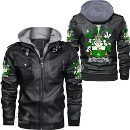 Irish Connellan or O'Connellan Coat of Arms Family Crest Ireland Leather Jacket Irish Jackets